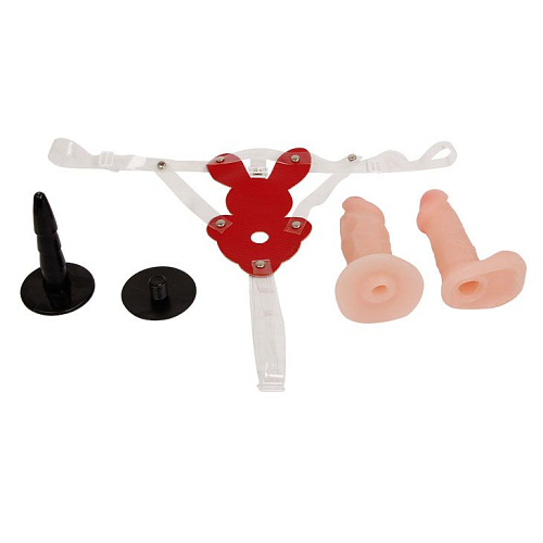 Женский страпон с двумя сменными насадками телесного цвета Baile 10,6 BW-022034-1002 old (10,6 см)