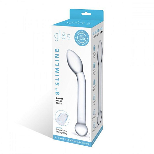 Прозрачный стеклянный фаллос для точки G Glas Slimline G-Spot GLAS-151