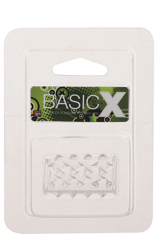 Прозрачная насадка на пенис с треугольными шипами Dream Toys BASICX TPR SLEEVE 20687