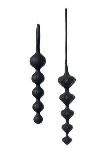 Набор из 2 чёрных анальных цепочек Satisfyer Beads J01756 Black Set