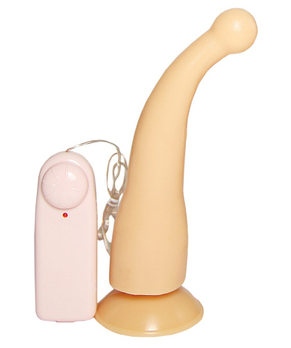 Массажёр-стимулятор телесного цвета точки G на присоске с вибрацией Сумерки богов 704-12 CD DD (19,5 см)