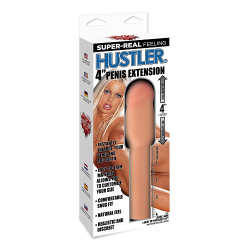 Телесная насадка для увеличения члена на 10 см Hustler HT-E1