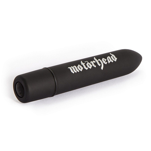 Чёрная вибропуля с надписью Motorhead Ace of Spades 10 Function Bullet Vibrator E26141