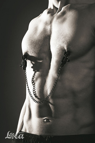 Чёрные зажимы на соски с цепочкой Lola toys Desire 1137-01lola