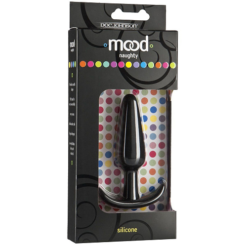 Чёрная анальная пробка для ношения Doc Johnson Mood Naughty 3.5 Silicone 1470-03-BX (8,9 см)
