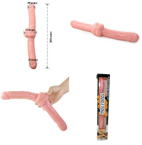 Двусторонний фаллоимитатор телесного цвета Baile Double Dong BW-010057 (38,1 см)
