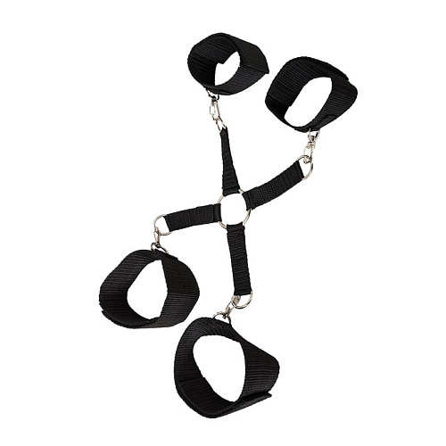 Черная сцепка-фиксатор  рук и ног на карабинах Сумерки богов 960-06 BX DD