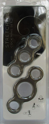 Набор из 2 эрекционных дымчатых колец с подхватом Seven Creations 19-69SMK-BCD