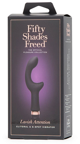 Фиолетовый вибратор Fifty Shades of Grey Lavish Attention RechargeableClitoral G-Spot Vibrator FS-69140 (18,4 см)