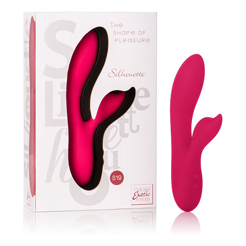 Красный вибромассажёр с лепестком для стимуляции клитора California Exotic Novelties Silhouette S19 SE-4594-15-3