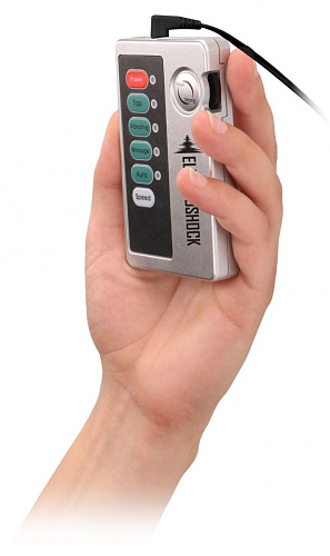 Чёрные наручники с электростимуляцией Shots Media BV Electro Handcuffs ELC016BLK