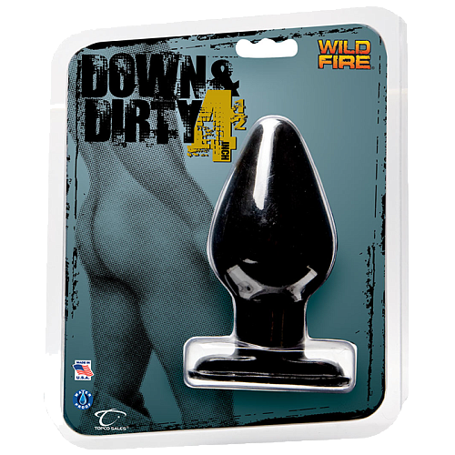 Чёрная анальная пробка Topco Sales Wildfire Down Dirty 4.5 Butt Plug 1101105 (12,7 см)