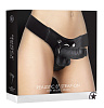 Страпон чёрного цвета Shots Media BV Realistic 8 Inch Strap-On OU155BLK (20 см)