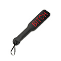 Чёрная шлёпалка с надписью Пикантные штучки Bitch DP506B (31,5 см)