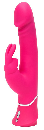Розовый вибратор-кролик Happy Rabbit Realistic Dual Density Rechargeable Rabbit Vibrator 79370 (25,5 см)