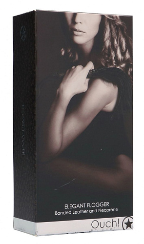 Серая многохвостовая гладкая плеть Shots Media BV Elegant Flogger OU244GRY (39 см)