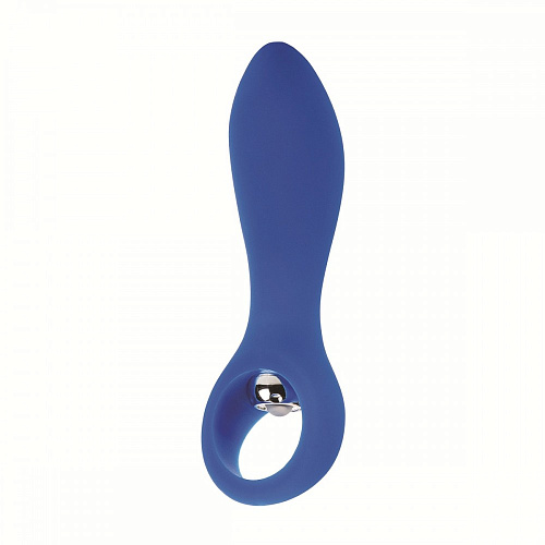 Голубой вибратор с ручкой-кольцом California Exotic Novelties Posh Silicone O Probes SE-2107-05-3 (15 см)