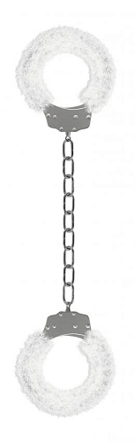 Кандалы с белым мехом Shots Media BV Furry Ankle Cuffs SHT363WHT