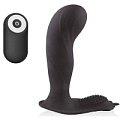 Чёрный вибромассажёр простаты с пультом ДУ Bior toys SEM-55183