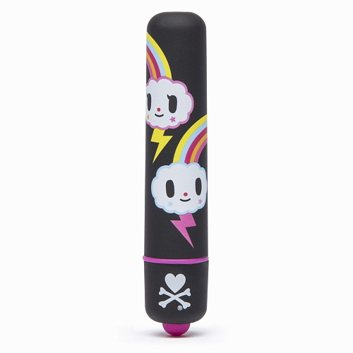 Чёрная вибропуля с тучками Tokidoki MINI BULLET VIBRATOR BLACK STORM CLOUDSE 27693