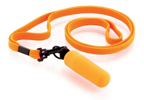 Оранжевая вибропулька с ремешком на шею Sexus 931010-11 (6 см)