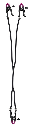 Чёрно-розовые зажимы на соски и клитор Orion Silicone Nipple Clit Clamps 0516856