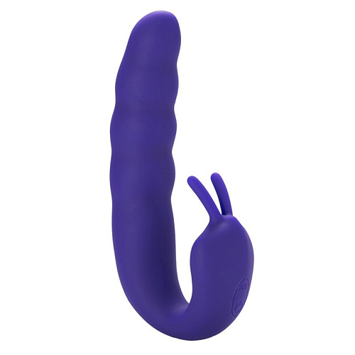 Фиолетовый вибратор Howells Ribbed Dual Stimulator 183314 purple (17 см)