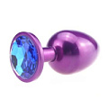 Фиолетовая анальная пробка с синим стразом 4sexdreaM 47413-3 (7,6 см)