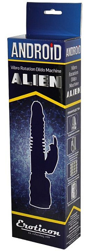 Фиолетовый вибратор с жемчужинами Eroticon ANDROID ALIEN 30135-1 (29 см)