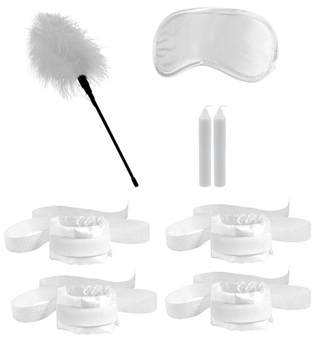 Белый игровой набор БДСМ Shots Media BV Honeymoon Bondage Kit OU375WHT