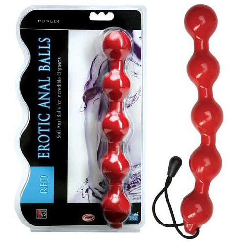 Красная анальная цепочка Dream Toys 20128 (23 см)