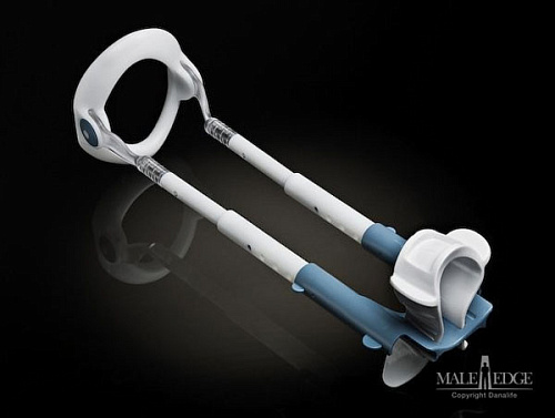 Устройство для увеличения пениса голубого цвета Male Edge Basic 200