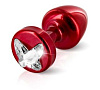 Красный алюминиевый плаг с кристаллом крестообразной формы DIOGOL Anni R Butterfly Red T1 Crystal 8120010078 (6 см)