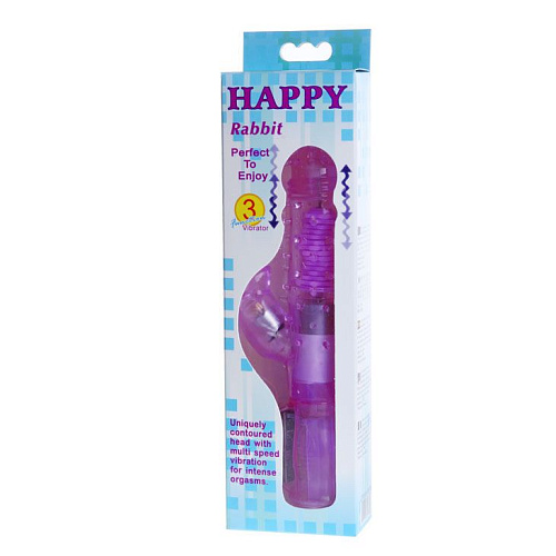 Фиолетовый хай-тек вибратор Baile Happy Bunny BW-037023-0603 (22,5 см)