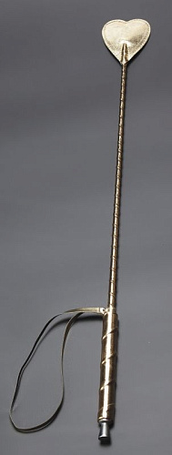 Золотистый стек с наконечником-сердцем из искусственной кожи Sitabella 5025-8 (70 см)