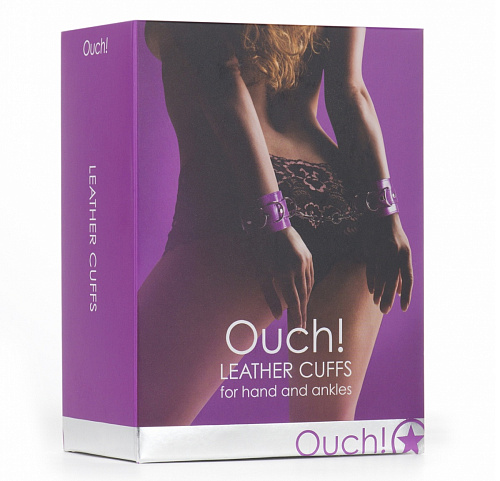 Фиолетовые кожаные наручи с заклёпками Shots Media BV OU048PUR