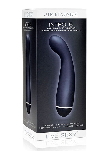Синий вибромассажёр для G-массажа JimmyJane Intro 6 Blue 12449 (17 см)