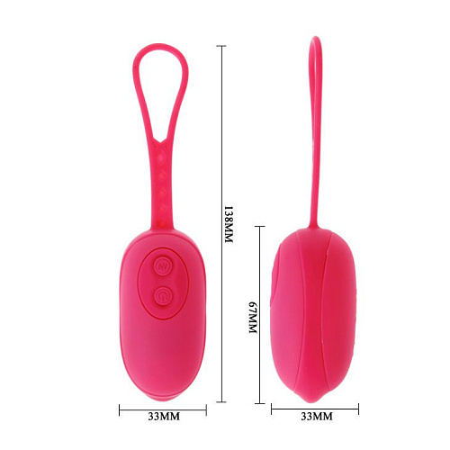 Розовое виброяйцо с петлей Baile BI-014270 (13,8 см)