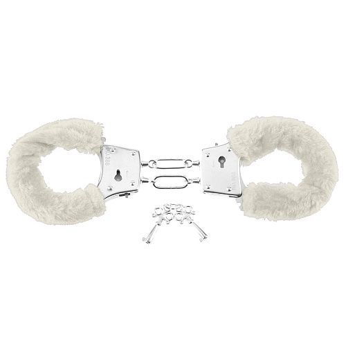 Меховые белые наручники Pipedream Beginner s Furry Cuffs PD3800-19