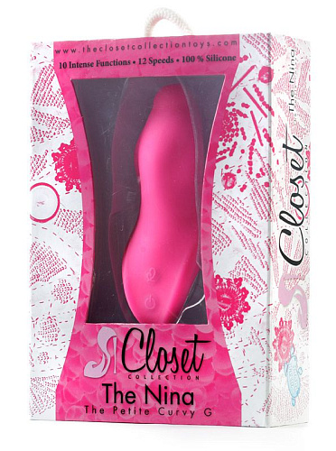 Розовый вибромассажёр Closet Collection THE NINA CURVY G CL0011 (13,4 см)