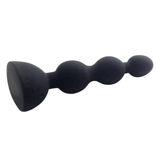 Чёрный анальный вибростимулятор с пультом ДУ Howells Anal Beads S 189023black (14,5 см)
