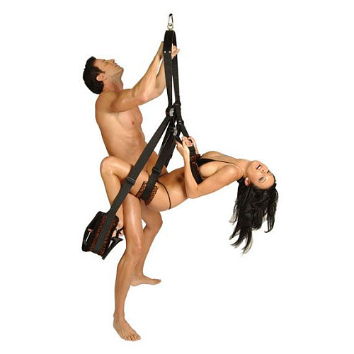 Чёрные качели с растяжением Topco Sales Wild S.E.X. Collection Spinning Sex Swing 1014527