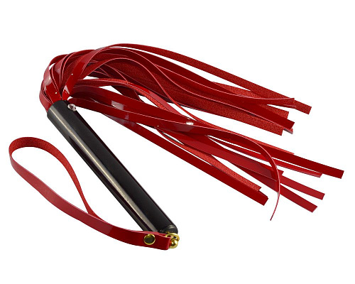 Красная лаковая плеть с чёрной рукоятью Sitabella 4210-20 (40 см)