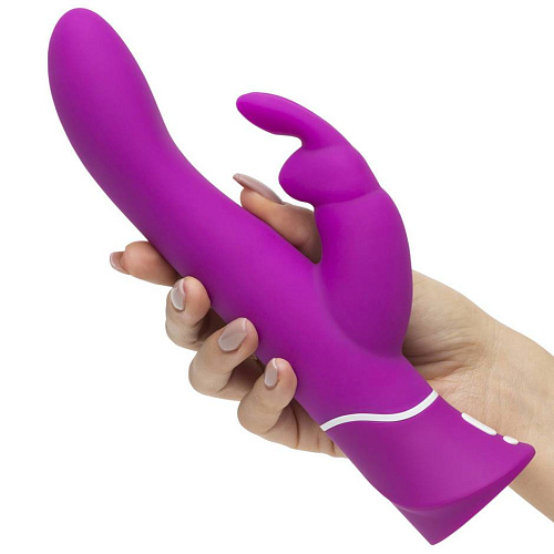 Лиловый вибратор-кролик Happy Rabbit Curve Rechargeable Rabbit Vibrator 71503 (25,4 см)