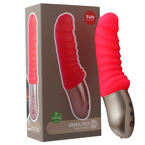 Оранжевый мини-вибратор со складочками Fun Factory Semilino 1621823