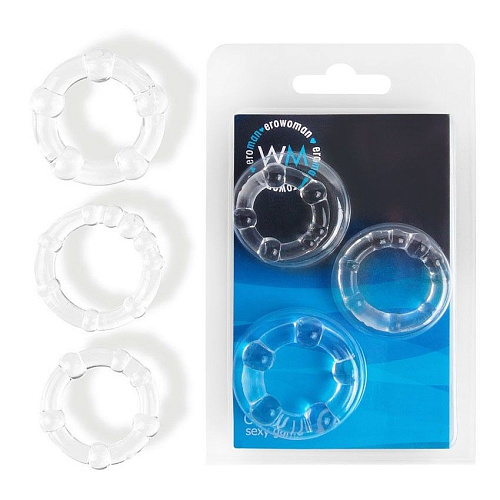 Набор из 3 прозрачных эрекционных колечек Bior toys EE-10193