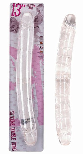 Прозрачный двухголовый фаллоимитатор Gopaldas 06-214CL BCD GP (33 см)