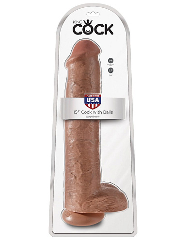 Кофейный фаллоимитатор-гигант Pipedream 15 Cock with Balls PD5535-22 (40,6 см)