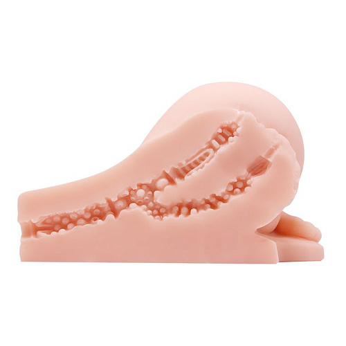 Реалистичная попка телесного цвета с 2 любовными тоннелями и вибрацией Baile BM-009115Z-1