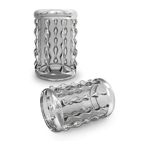 Прозрачная насадка с бороздками STAY HARD COCK SLEEVE 04 CLEAR Blush Novelties BL-00402